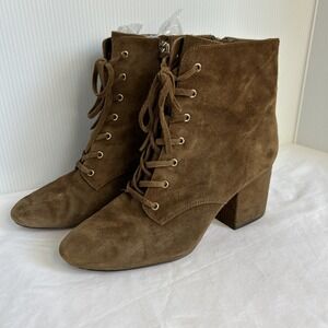 J Crew Womens Size 9 Brown Suede Laces Zip Fashion Ankle Boots Bootie
